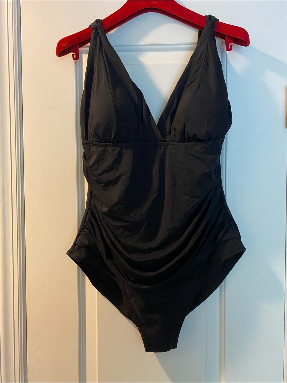 Liz Claiborne Black Lined Slimming Body Contouring Swimsuit
